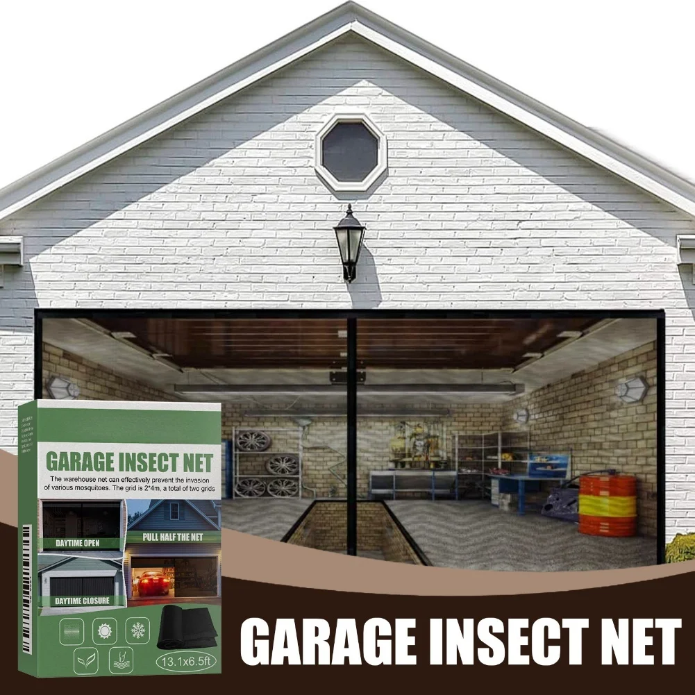 Garage Door Screen Retractable with Hands for access for Garage Doors up to 2 4M Used in Workshop and For Patio Areas