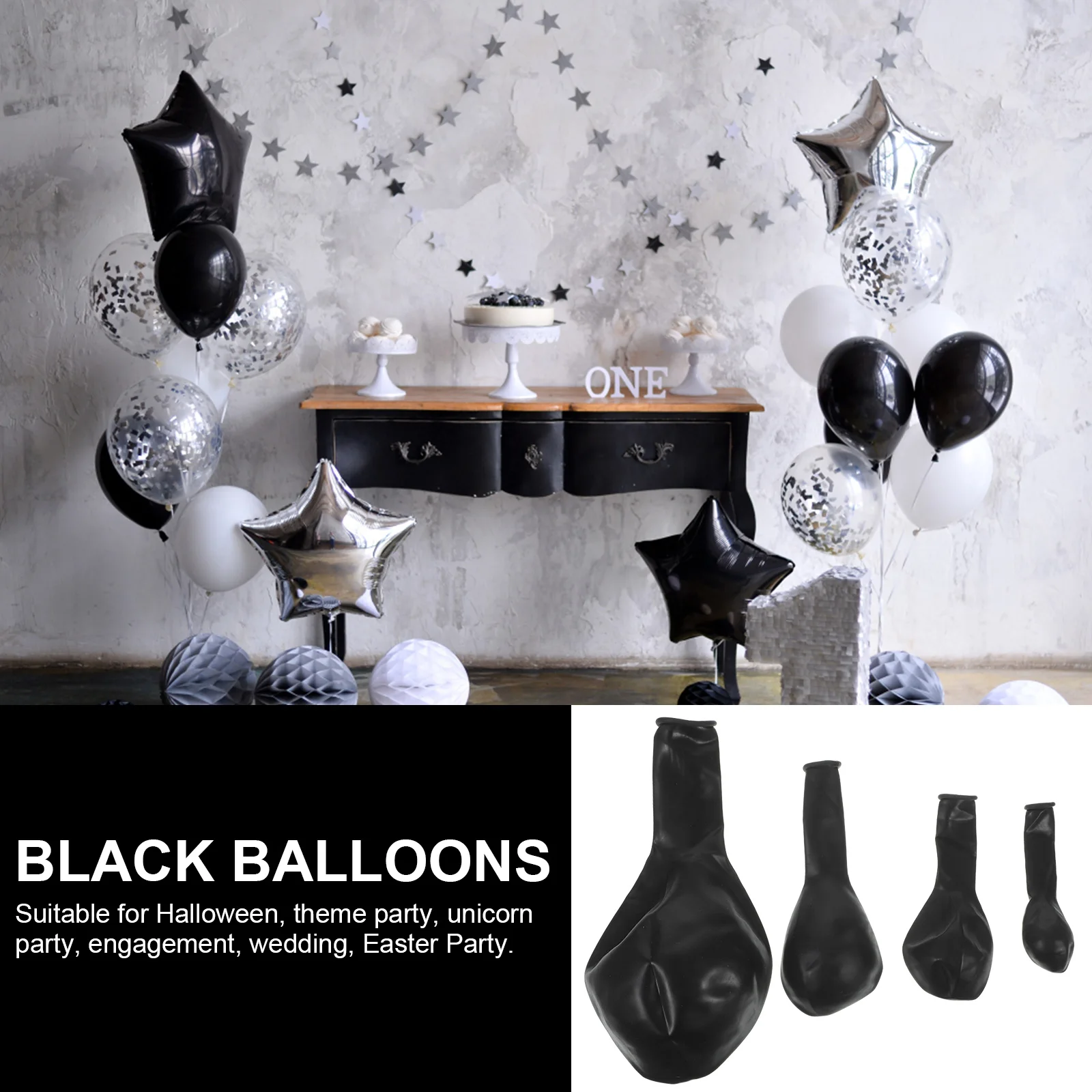 

Black Latex Balloon Chain Arch Set Matte DIY Party Decorations Engagement Wedding Balloons Mixed Sizes Fillable