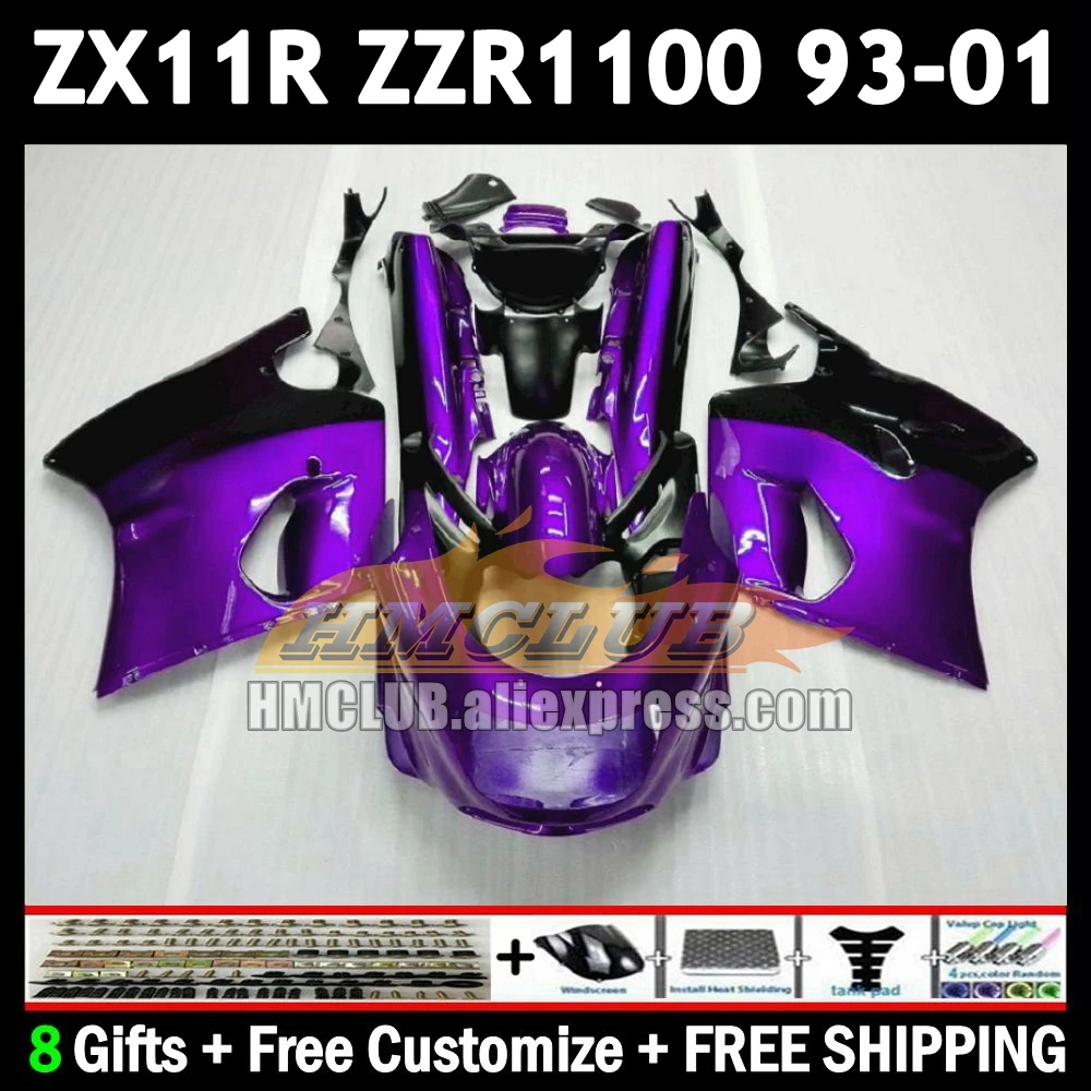 ZX-11R For KAWASAKI NINJA ZX11 ZZR 1100 ZX 11 11R 175No.71 ZZR1100 ZX11R 1993 1994 1995 1996 97 98 99 00 01 purple blk Fairing