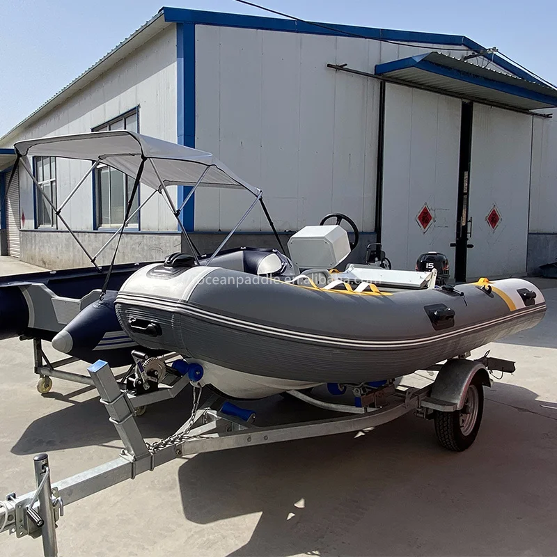 زودياك 310 340 360 480 قارب قابل للنفخ شبه صلب مع محرك 15hp-25hp #4