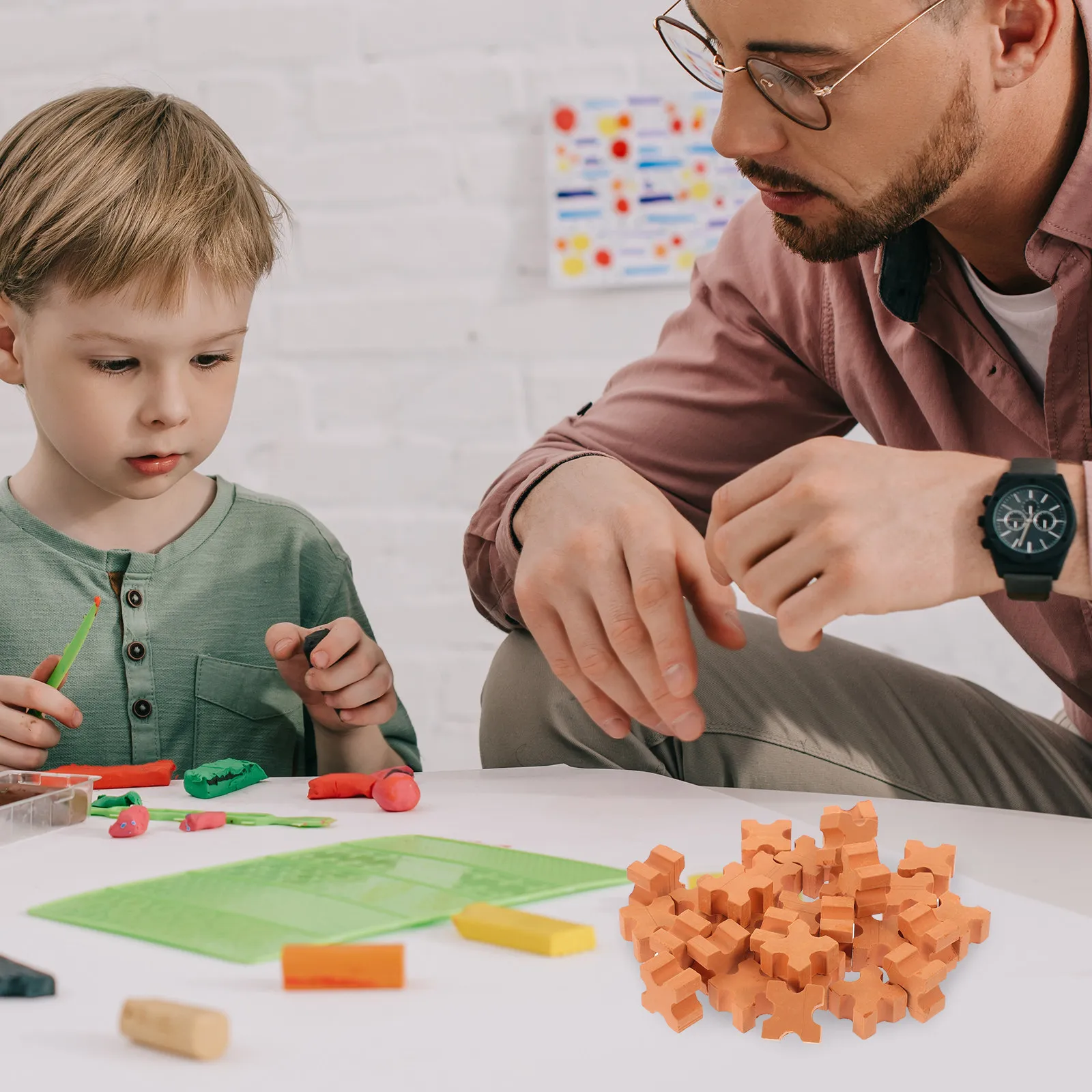 50 Pezzi Mini Mattoncini Realistici per Modellismo, Simulazione in Miniatura, Decorazione per Giardino e Casa