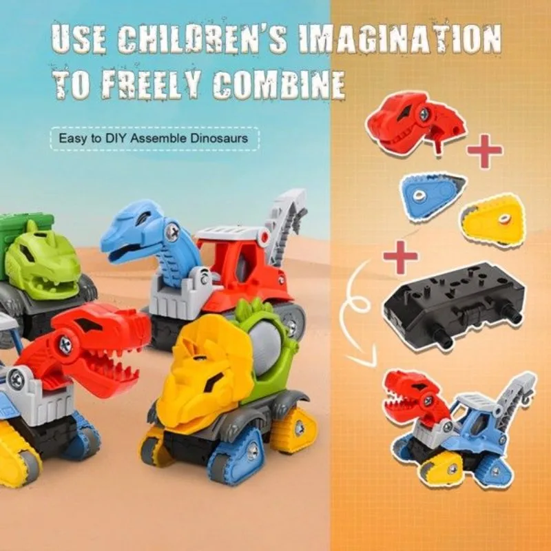 

Take Apart Dinosaur 5 Pack Electric Drill Construction Toy Boys Educational Assembly Building Toy Xmas Birthday Gift