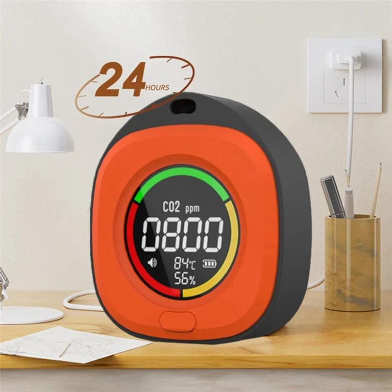 K5C كاشف ثاني أكسيد الكربون الصغير CO تستر جودة الهواء شاشة محمولة شاشة LED USB Typc-C شحن داخلي