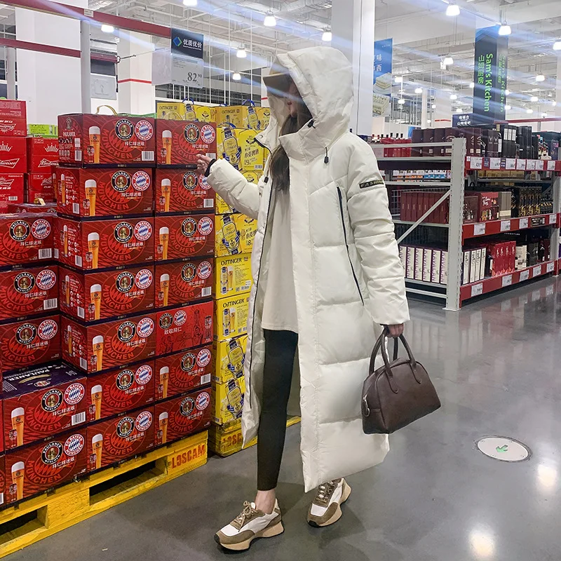 Women's Autumn Winter Top Coat Cotton Coat Hooded Medium Length Thick Warm Simple Comfortable Design Fashion Versatile Skinny