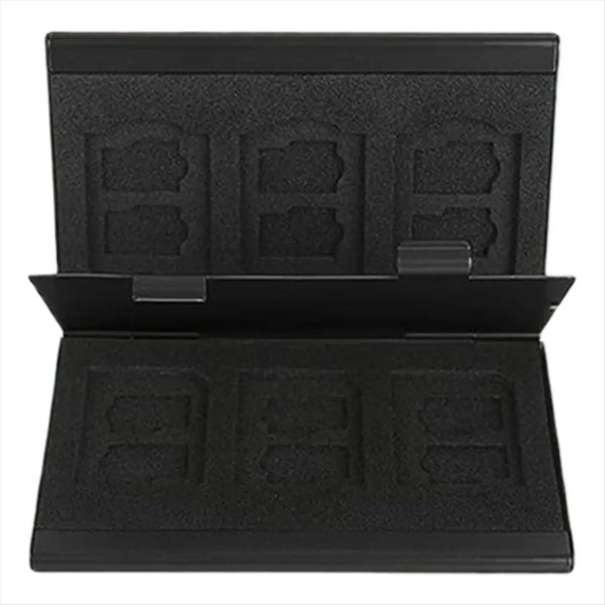 T1680C Tools-SD Card Holder SD Card Case Aluminum Alloy Hard Shell,Double Layer Capacity for 6 SD Cards and 12 TF Cards