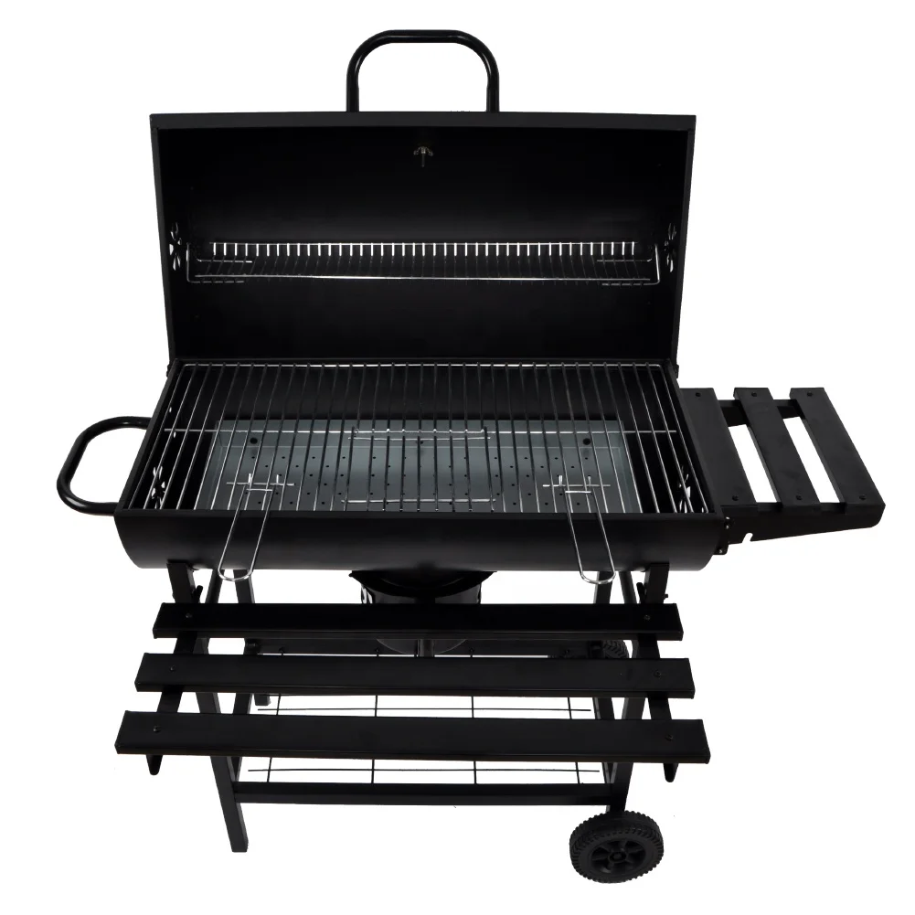 شواية فحم SEJR مع مدخن أوفست طاولة جانبية #4