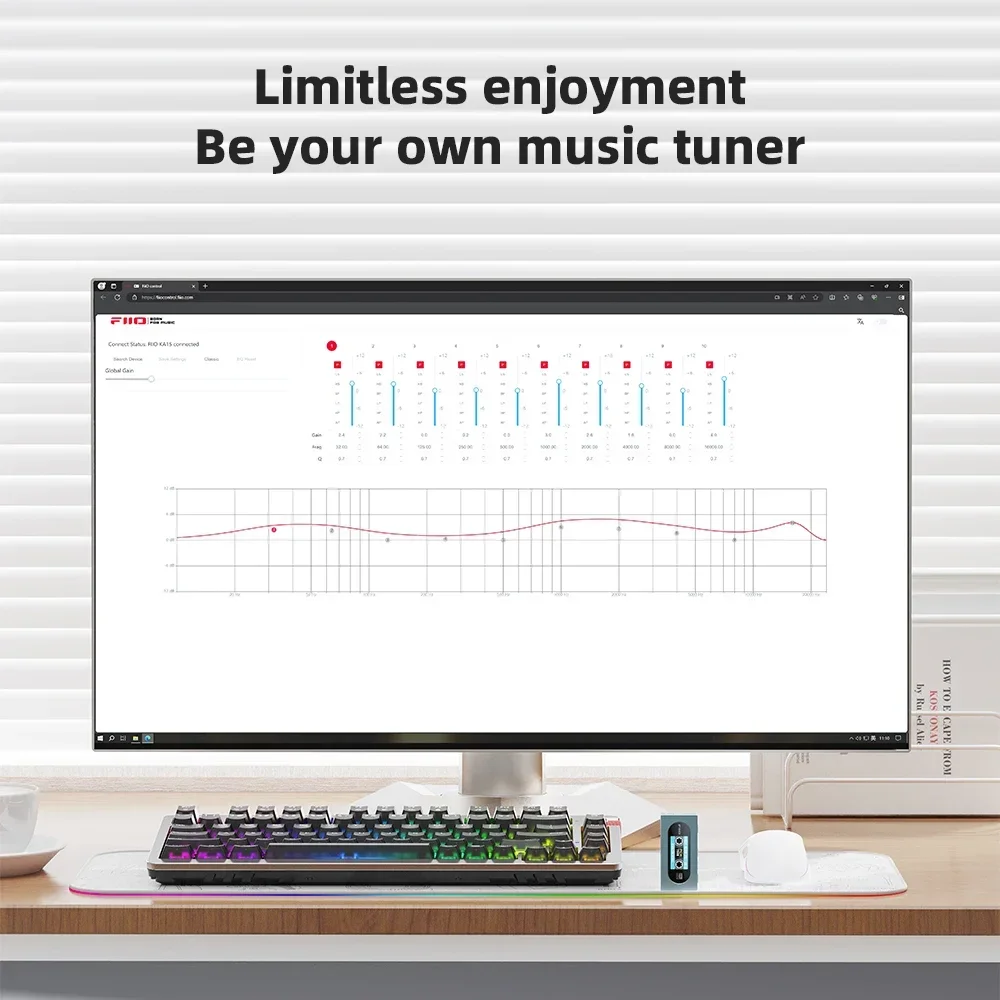 FiiO KA15 Портативный USB ЦАП Усилитель для наушников Dongle Настольный режим Hi-Res Audio двойные чипы CS43198 PCM768 DSD256 3,5 мм 4,4 мм