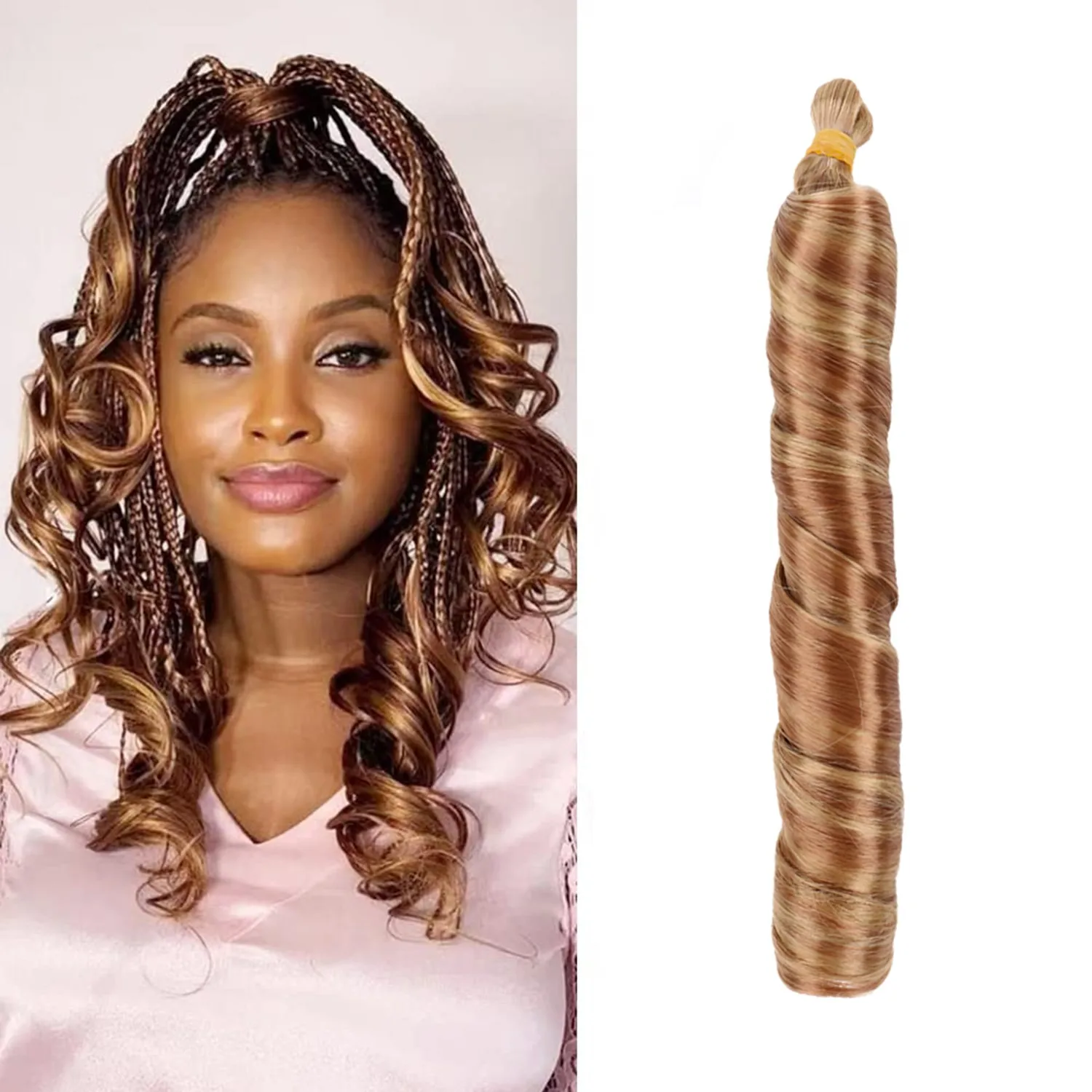 French Curly Braiding Hair for Box Braids 100g/150g Loose Wave Braiding Hair Crochet Spanish Curly Spiral Synt Hair Extensions