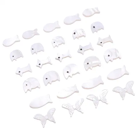 1pcs White Shell Animal Elephant Fishes Beads 0.5mm Hole for Jewelry Making DIY Necklace Bracelet Earring Handmade Accessories