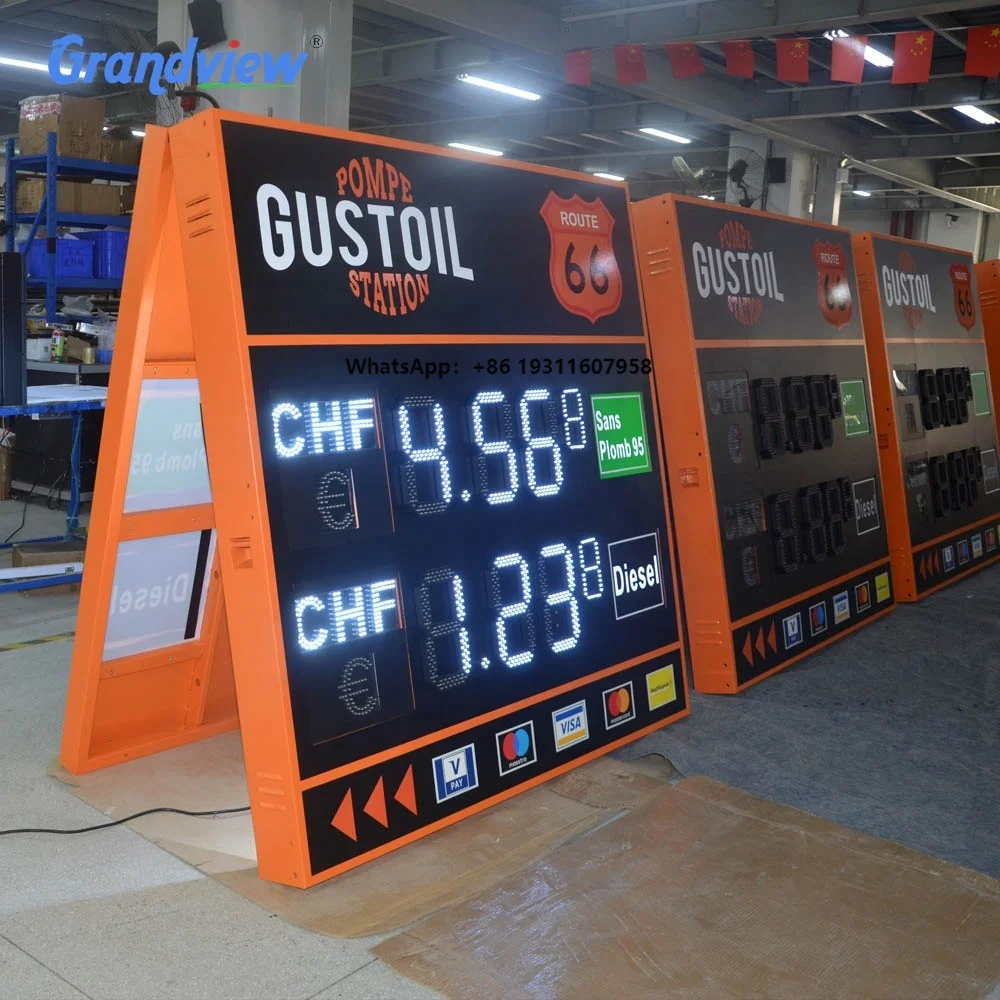 

12" Digital LED Gas Price Signs, 7 Segment LED Display for Gas Station Advertising