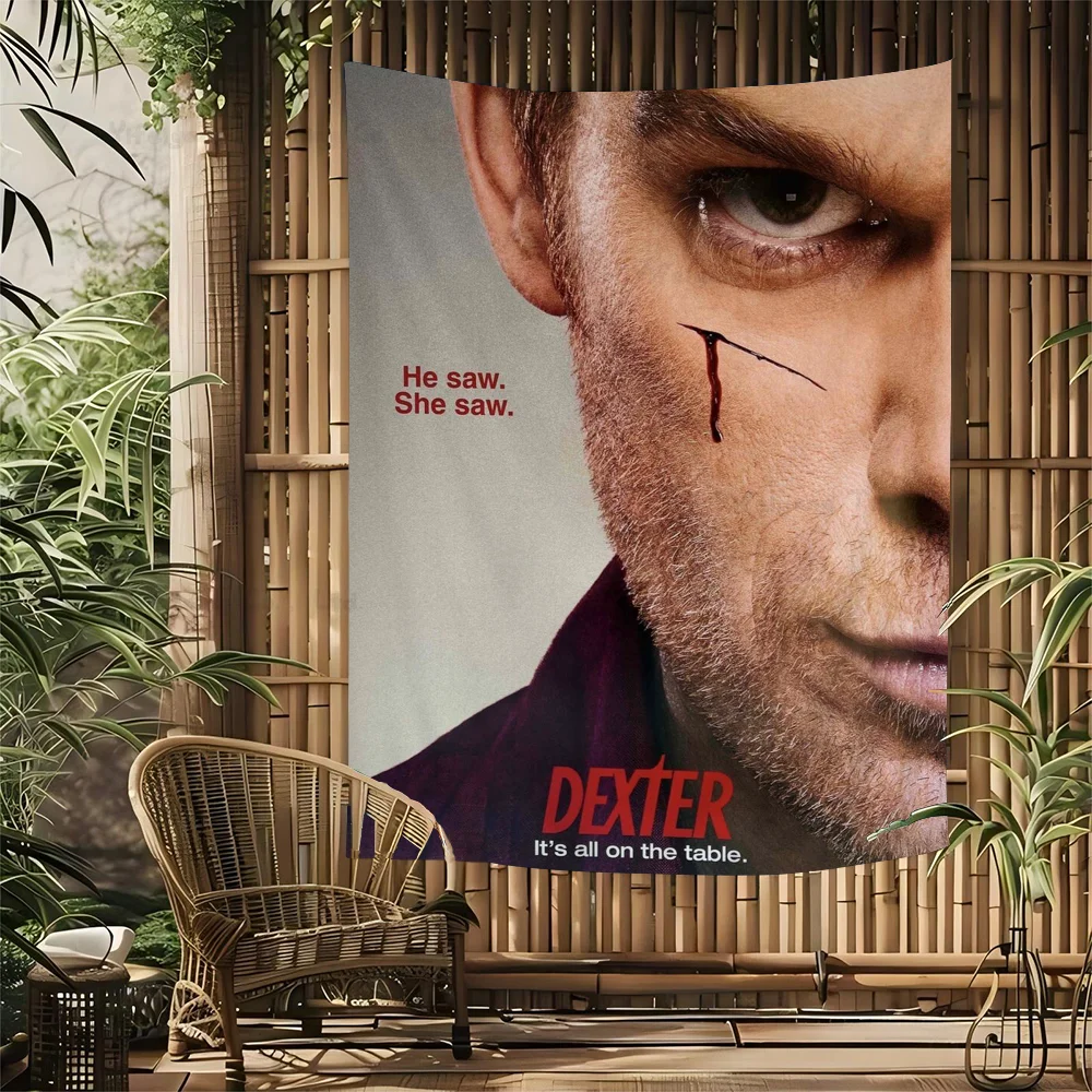 Dexter Michael C.Hall Classic TV Cartoon Tapestry For Living Room Home Dorm Decor INS Home Decor