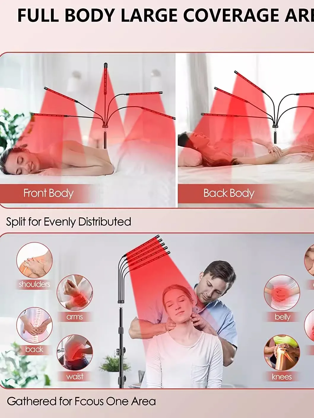 Tubo Terapeutico Luce Rossa Lampada per Fisioterapia a Led Treppiede 4/5 Lampada Attrezzatura Illuminazione a Infrarossi Temporizzazione Lampada di Riscaldamento per Salone di Bellezza