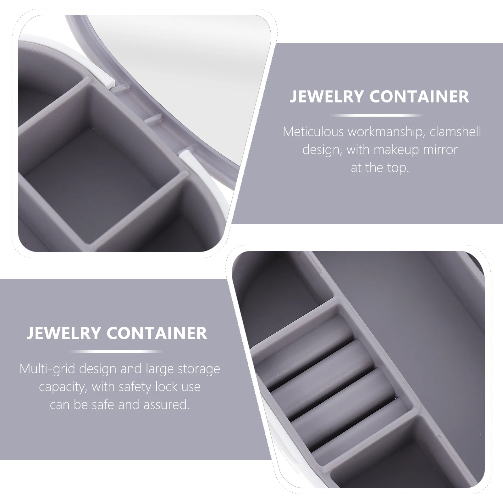 

Earrings Organizing Case Portable Jewelry Box Multi Grid Storage Organizer Necklace Bracelets Tidy Desktop Decor