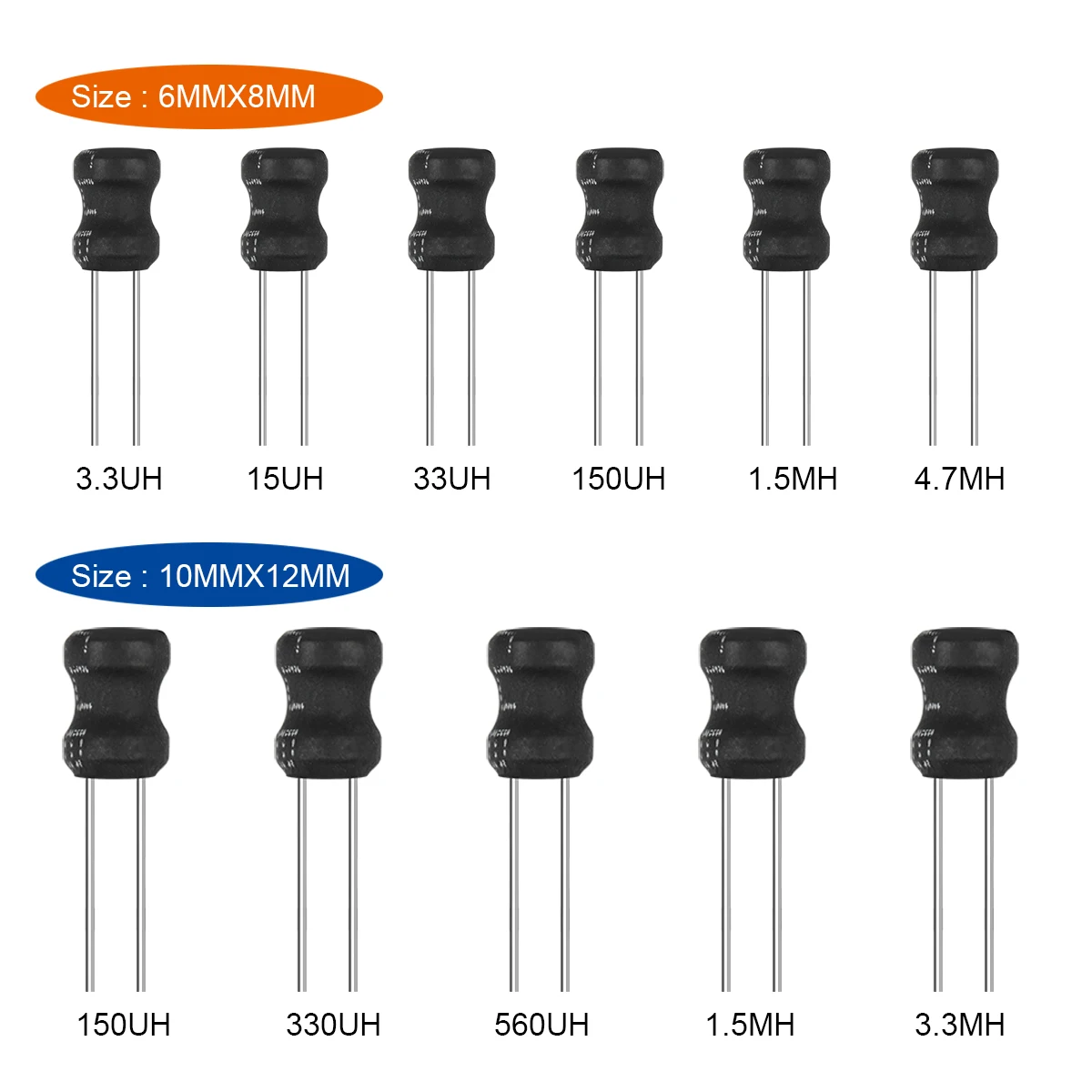 20Pcs DIP Induttore di Potenza 3.3UH ~ 30MH Induttanza 4x 6/6x 8/6x1 0/8x1 0/9x1 2/10x1 2/10x16mm 4.7UH 10UH 22UH 100UH 150UH 220UH