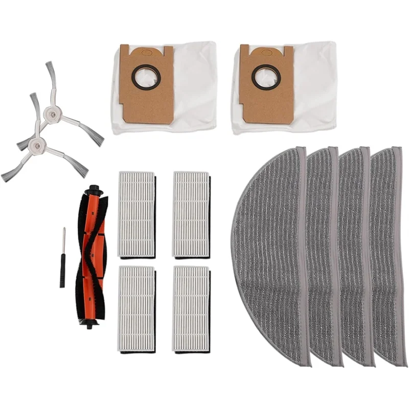 WHYY-para Lydsto R1, R1A, R1 Pro, S1 piezas de Robot aspirador Cepillo Lateral principal filtro Hepa paño de mopa bolsa de polvo Accesorios