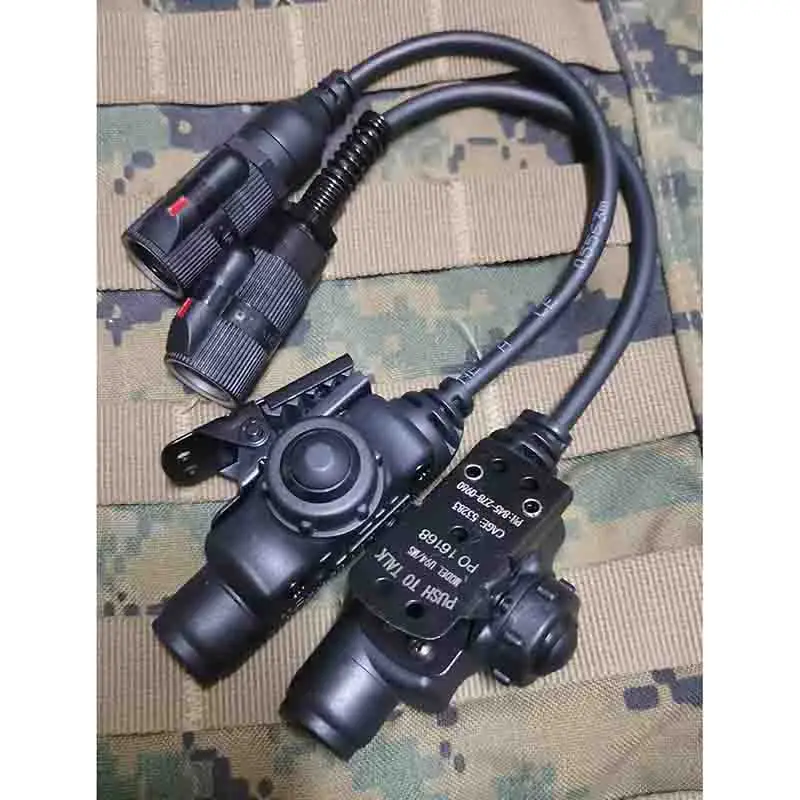 Military Tactical Headset To TEA-U94/V2 Waterproof Tactical PTT, 6-Pin 6PIN Black Plug (IPX6) Long Line/Short Line