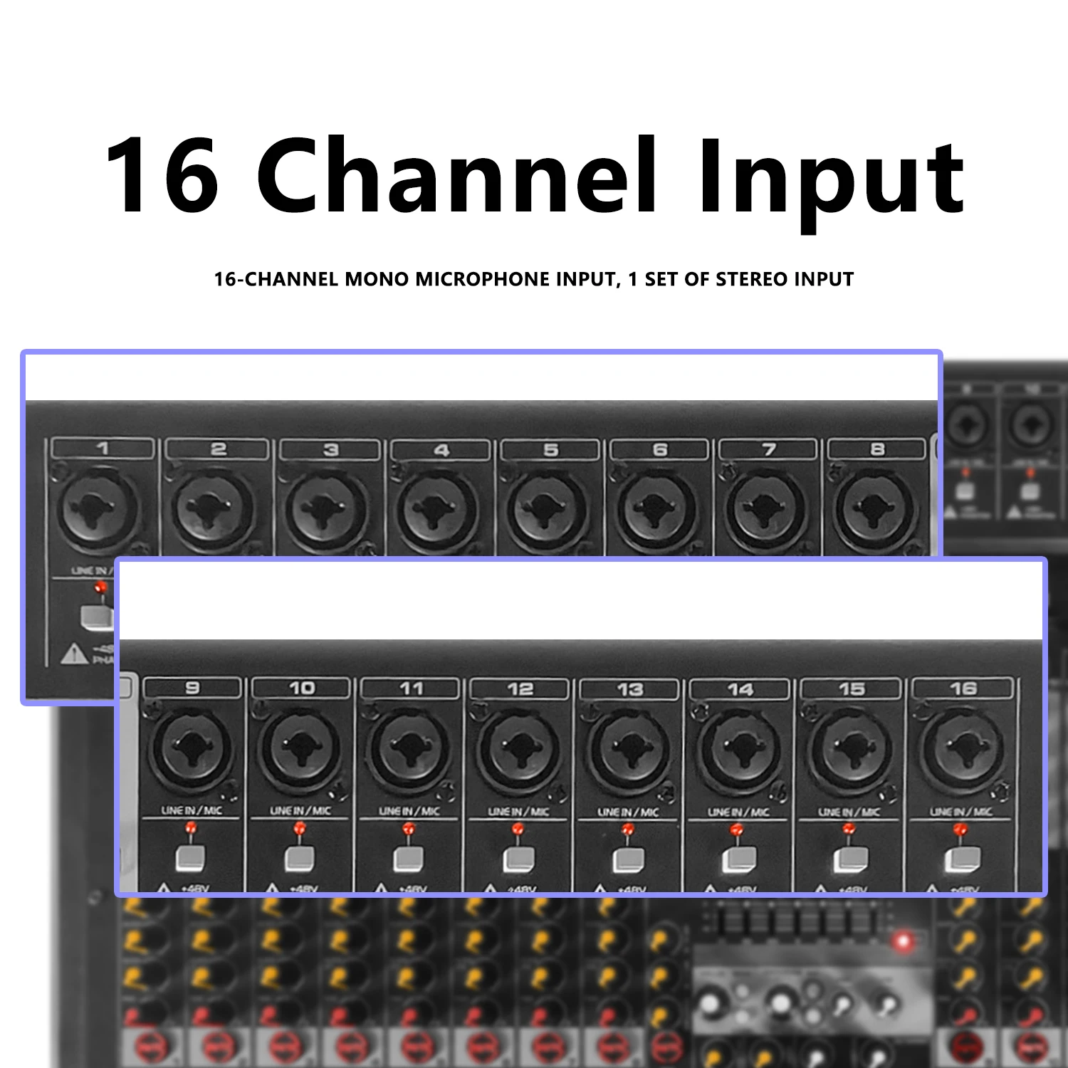 GAX-XM16 Professional Audio mixing console 16 Channel blueteeth Digital audio sound cards & mixers Mixing Console Stereo