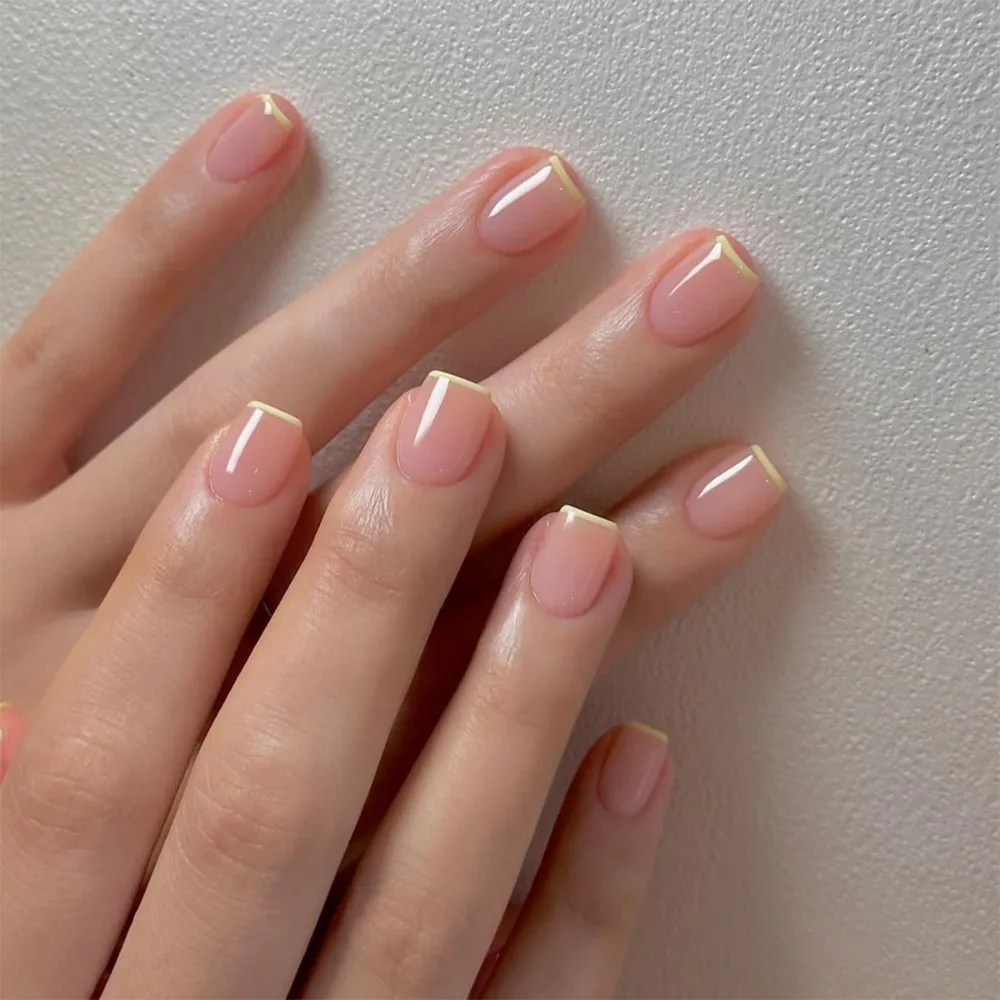 Testa quadrata unghie finte francesi Manicure indossabile staccabile copertura completa Ballerina punte per unghie finte donne