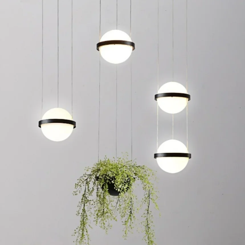 Plant Pendant Light for Entrance Bedroom Bedside Bathroom Restaurant Decoration Hanging Lamp Ceiling Chandelier Modern Led Glass