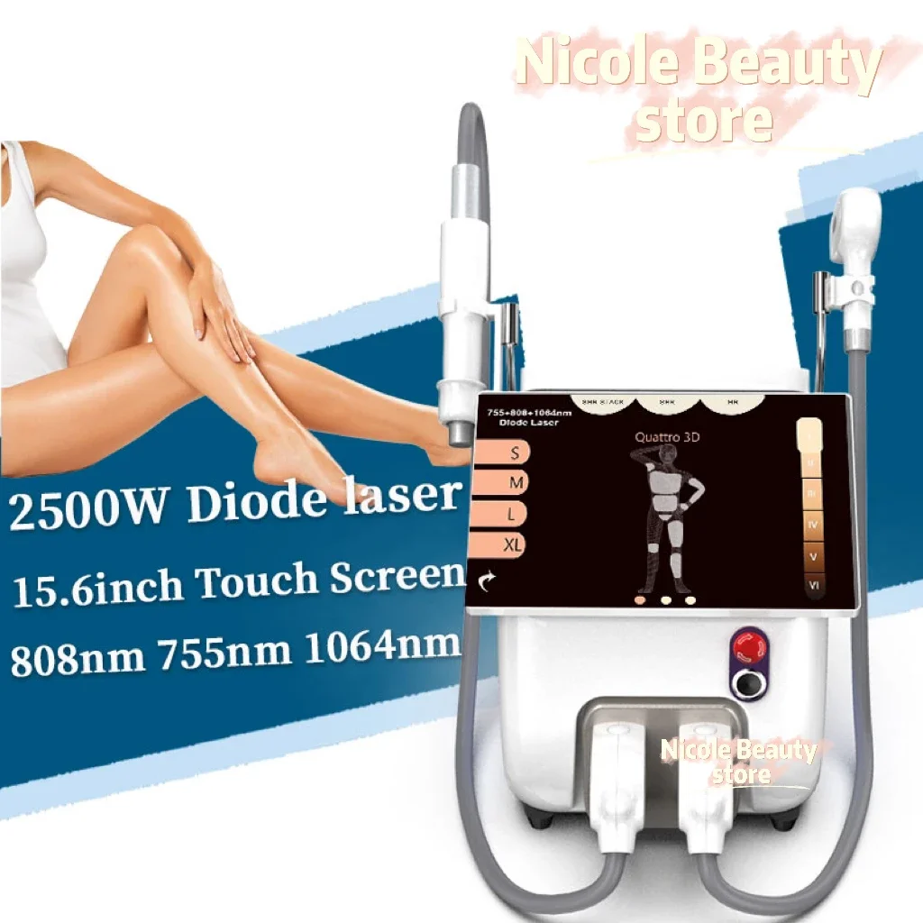 

Hot Sale 2023 Newest 15.6inch 2 In 1 Laser Hair Removal Diode 755 808 1064 3Wavelength Beauty Machine 2500W Professional 1or2han