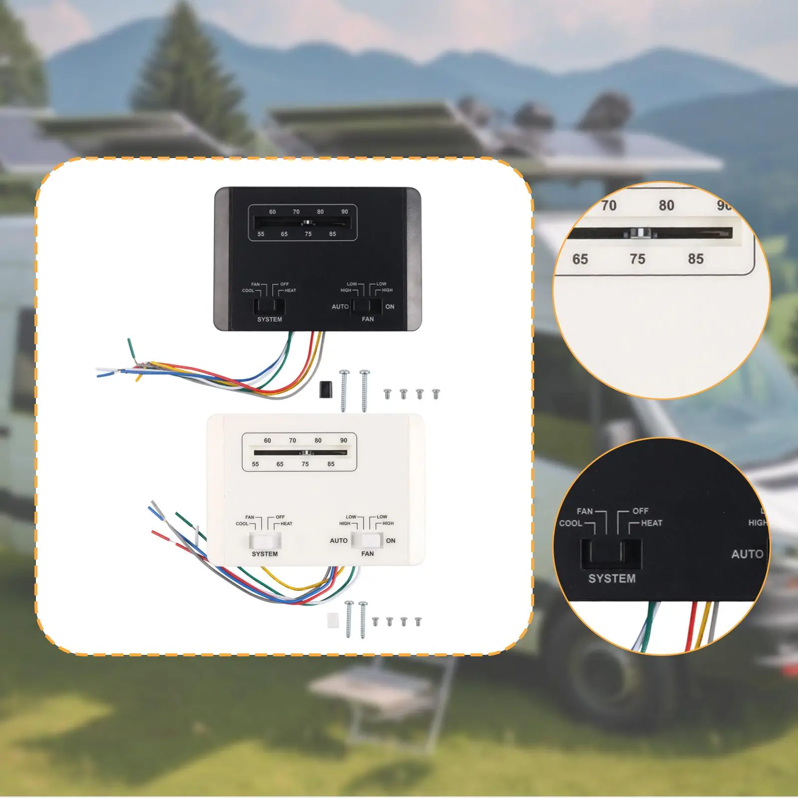 ترموستات RV، أنظمة AC RV، أداء عالي، ترموستات مكيف الهواء RV، التحكم في درجة الحرارة، مرحلة واحدة، لسلسلة Mach