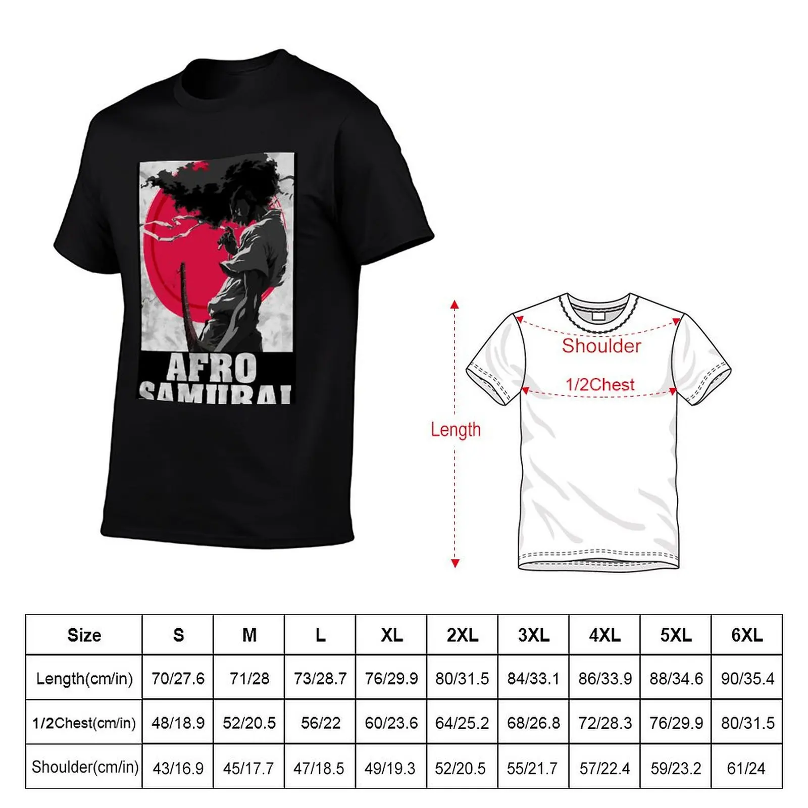 AFRO HAIR SAMURAI T-Shirt graphic shirts plain kawaii clothes t shirts for men cotton image 5