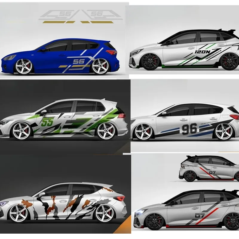 

Car Stickers body dedicated racing two box custom modification sports Vinyl decal FOR Focus Fastbck i30 Golf GTI POLO Yaris