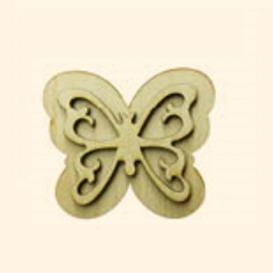 KD335 Butterfly Wooden Package Ornament, Unpainted Wooden Ornament