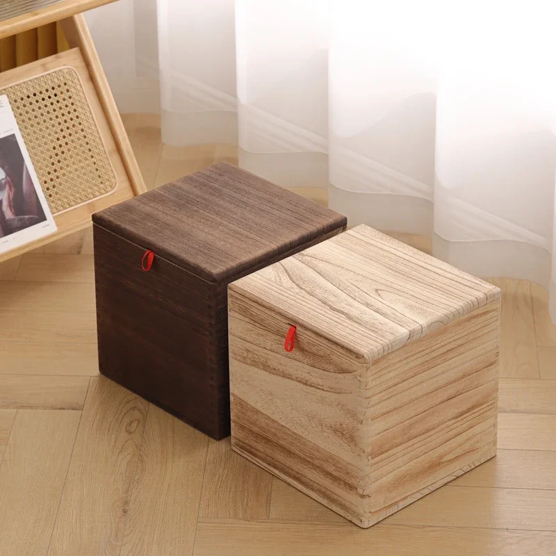 Multifunctional Solid Wood Storage Stool Storage Stool