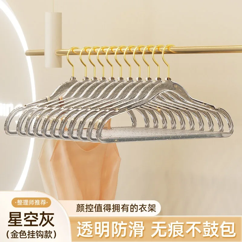 

10PCS Household Traceless Clothes Hanger Anti Shoulder Bump Student Dormitory Hanger For Underwear Clothes Daily Garment Drying