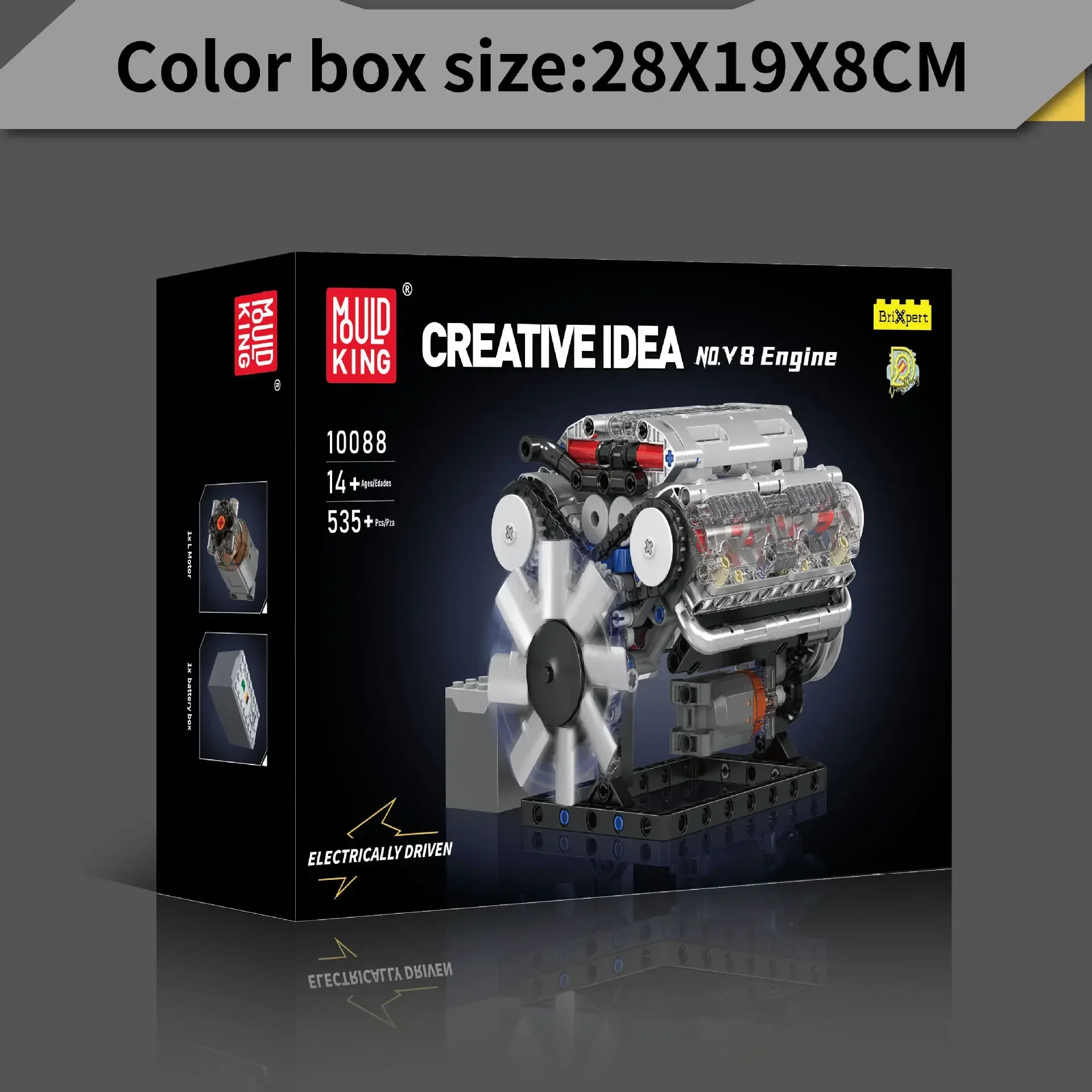 ตัวต่อโมเดลเครื่องยนต์ V8 MOULD KING 10088 จำนวน 535 ชิ้น ชุดประกอบกลไก DIY สำหรับผู้ใหญ่ ของขวัญเพื่อการศึกษาและของตกแต่ง