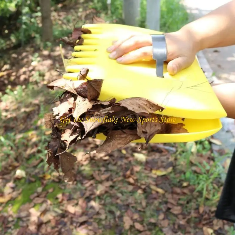 E56D Garden Grabbers, Collector Garden Scoops with Handle, Large Plastic Handheld Rakes for Picking up Leaves