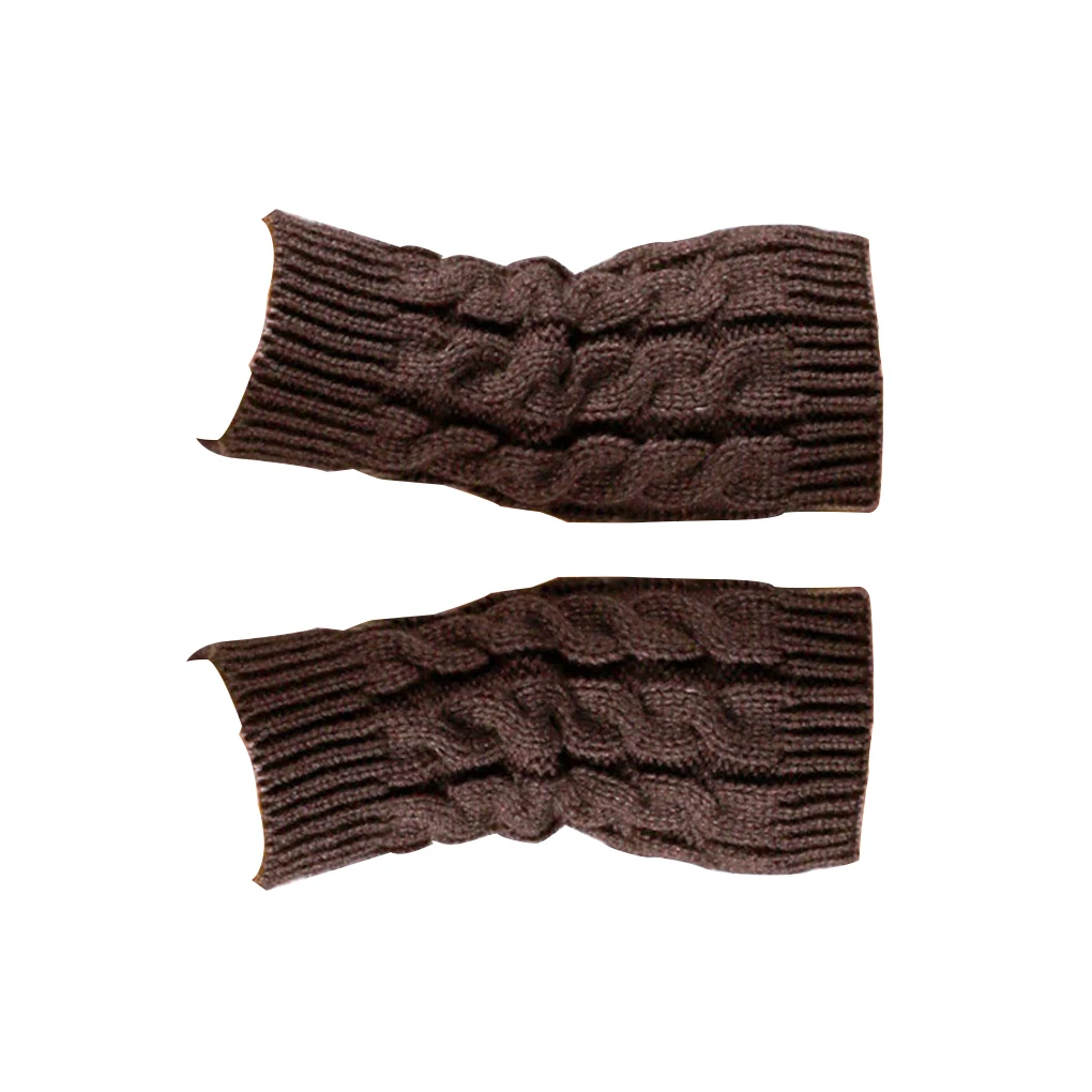 

1 Pair Adult Fingerless Mittens Stylish Clothes Accessory Light tan