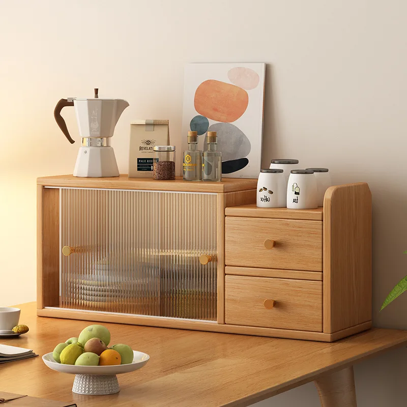 Desktop Shelf Multi-layer Storage Cabinet Tea Cup Holder Living Room Desktop Side Cabinet Office
