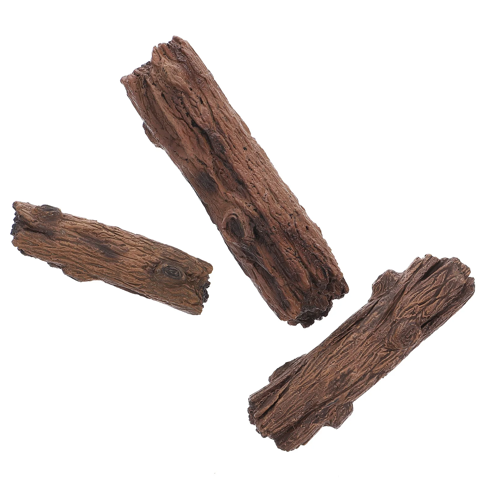 NOLITOY 3 قطعة جذع شجرة الراتنج الحلي الخشب سجل كتل المشهد الصغير ديكور محاكاة الجذع لمكتب خزان الأسماك البلاستيكية الزينة #4