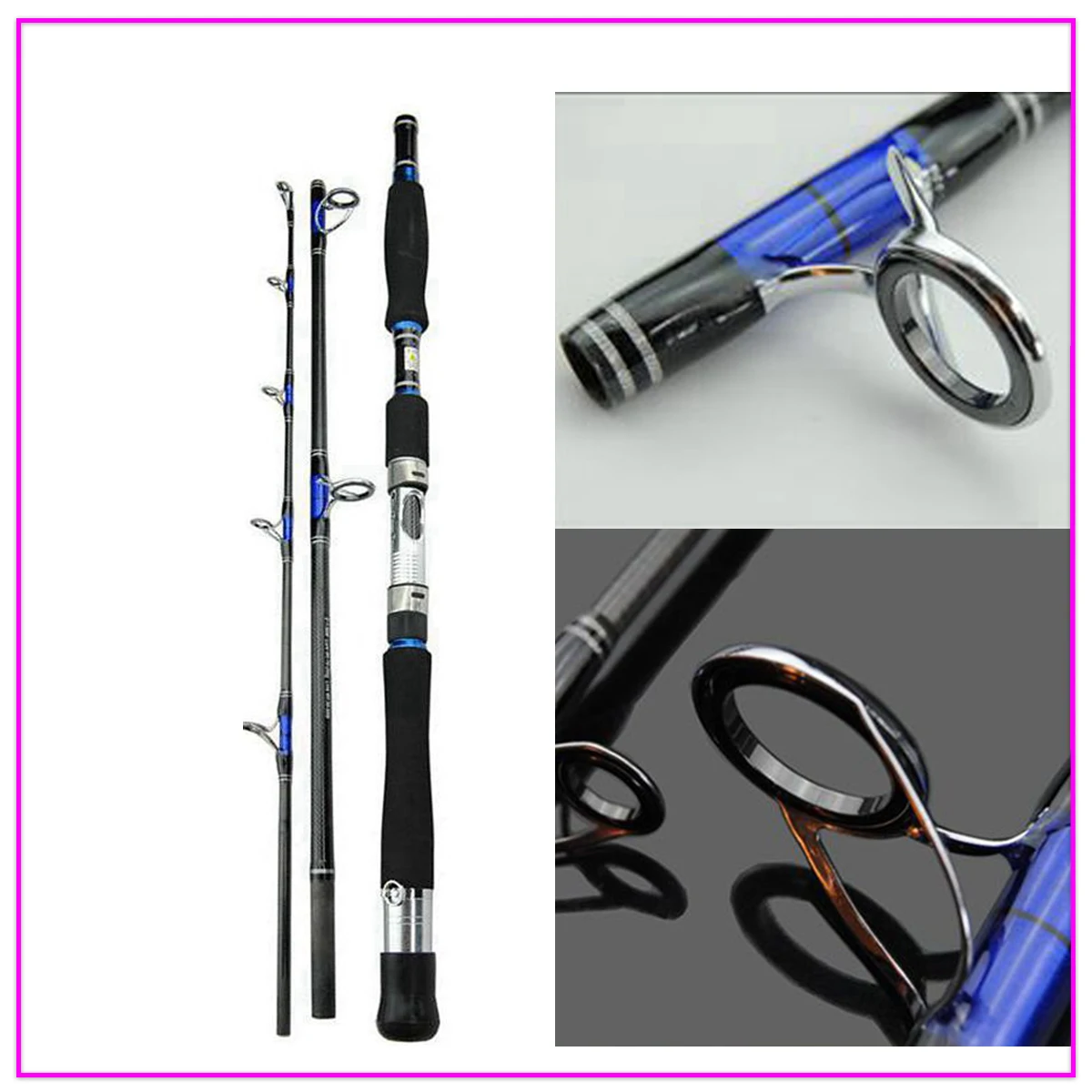 1.8M 1.95M 2.1M 2.4M 【30-50lb/80-250g】 3 Section Portable Medium Heavy Surfing Rod Saltwater Fishing Deep Water Fishing Rod