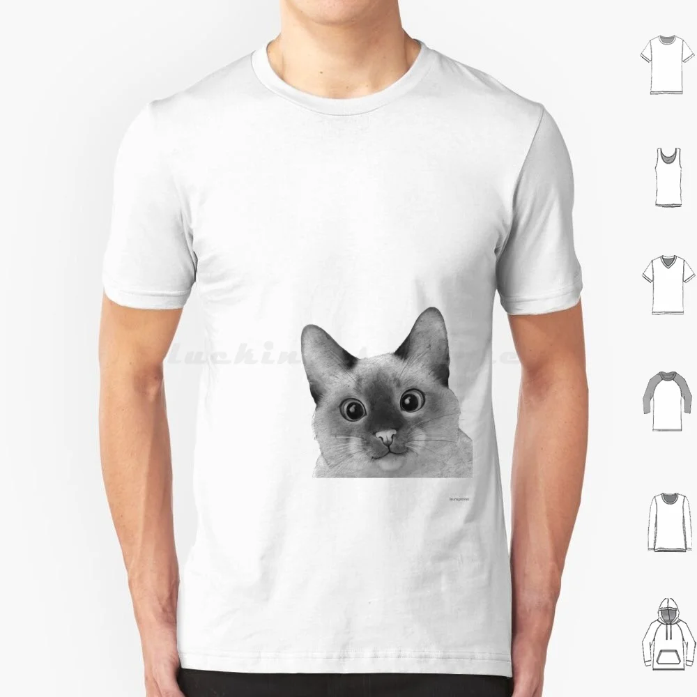 Siamese Sneak-A-Peek T Shirt Men Women Kids 6xl Cats Animal Pet Happy Funny Kitty Tabby Furry Fluffy Curious