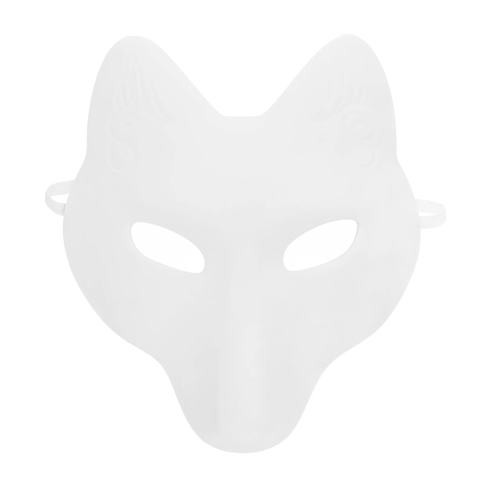 White Fox DIY Mask Japanese Cat Face Skull Cosplay Accessory Party Masquerade Costume Blank Girl Men's