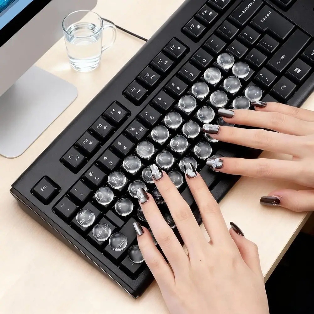 36/72/108 Pcs 0.62'' Keyboard Stickers Clear Raised Nail Art Typing Sticker Bubbles Keyboards Stickers