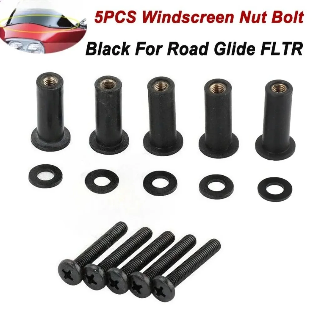 15/30-teiliges Windschutzscheiben-Muttern- und Schrauben-Set für Harley Touring Road Glide 98-22 Windschutzscheiben-Muttern- und Unterlegscheiben-Kit