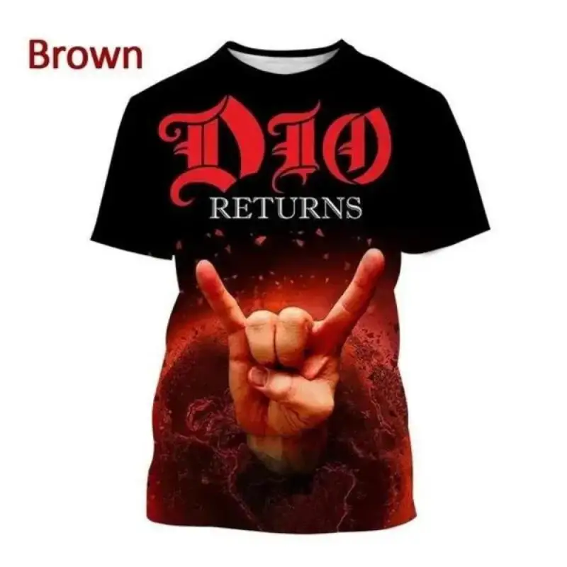 Fashion Men Clothing New Heavy Metal Rock Dio Band 3D Print T-shirt Hip Hop Street Unisex Oversized T Shirt Harajuku Tops Tees