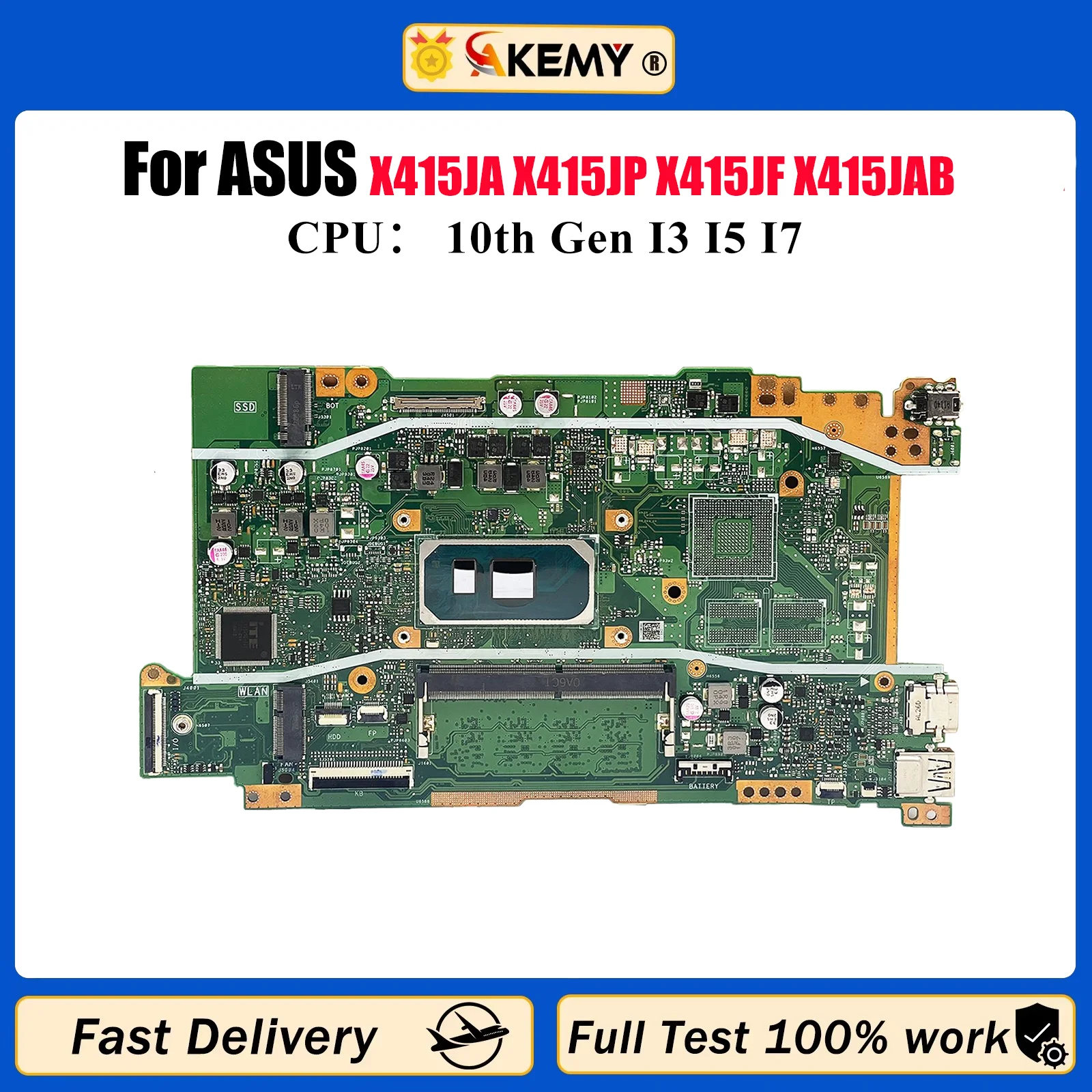 

X415JA Материнская плата для ноутбука ASUS VivoBook X415J V4200J V5200J A416J X415JA X415JP X415JF X415JAB Материнская плата с процессором I3 I5 I7