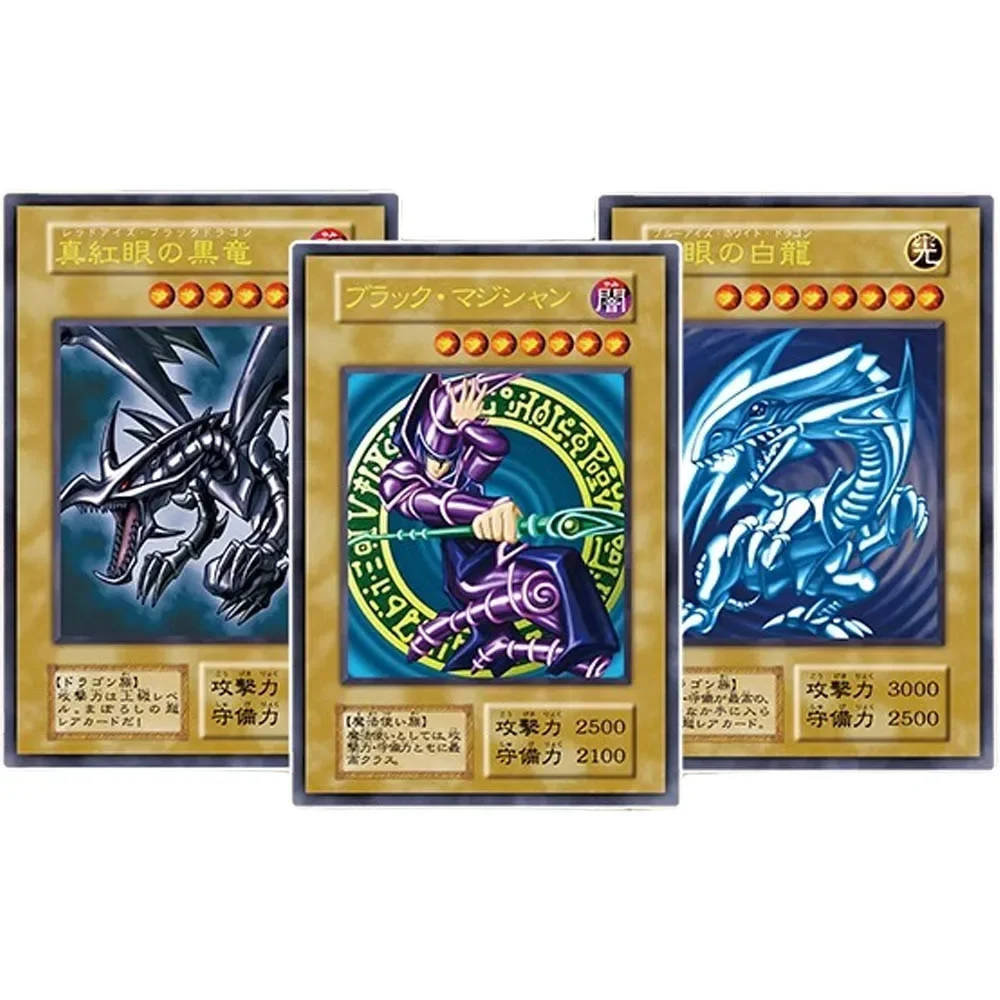 DIY Yu-Gi-Oh! Homemade Serie 3pcs First Generation Blue-Eyes White Dragon Color Flash Anime Peripheral Game Collection Card Gift