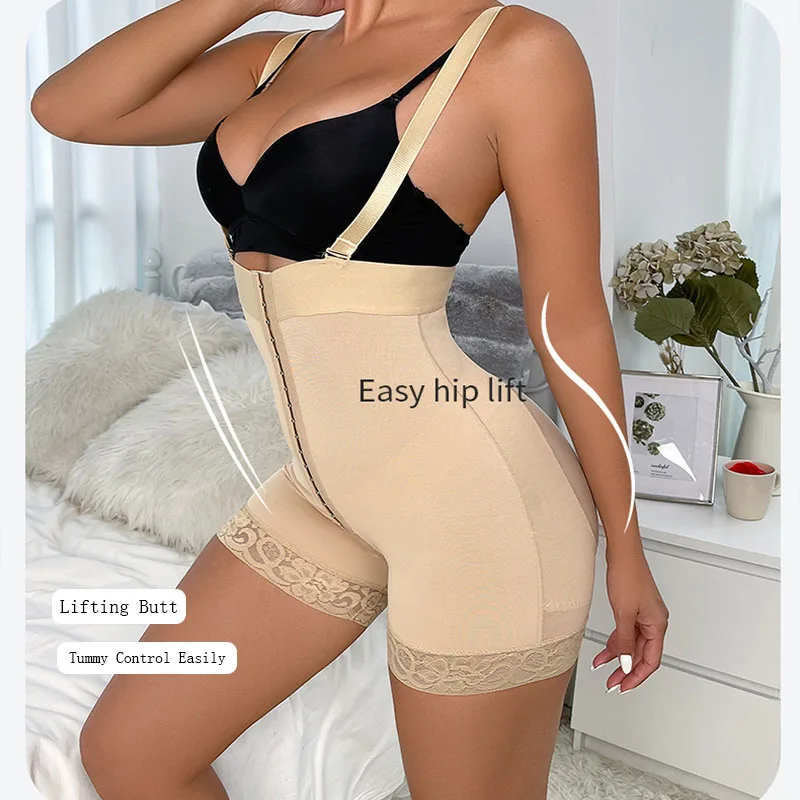 GUUDIA Open Bust Bodysuits Tummy Control Panties with Removable Straps High Waist Shaper Panties Open Crotch Women Shapewear