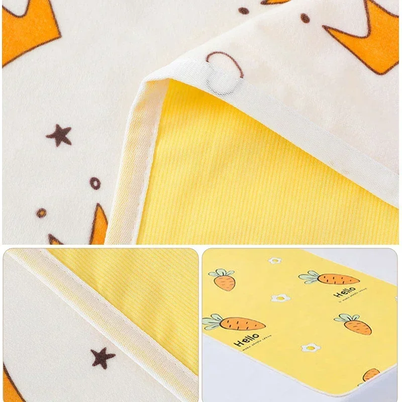 Waterproof Washable Mattress Urine Mat for Baby Toddlers Cute Cartoon Bed Protector Diaper Bedding Urine Pads Cloth Breathable