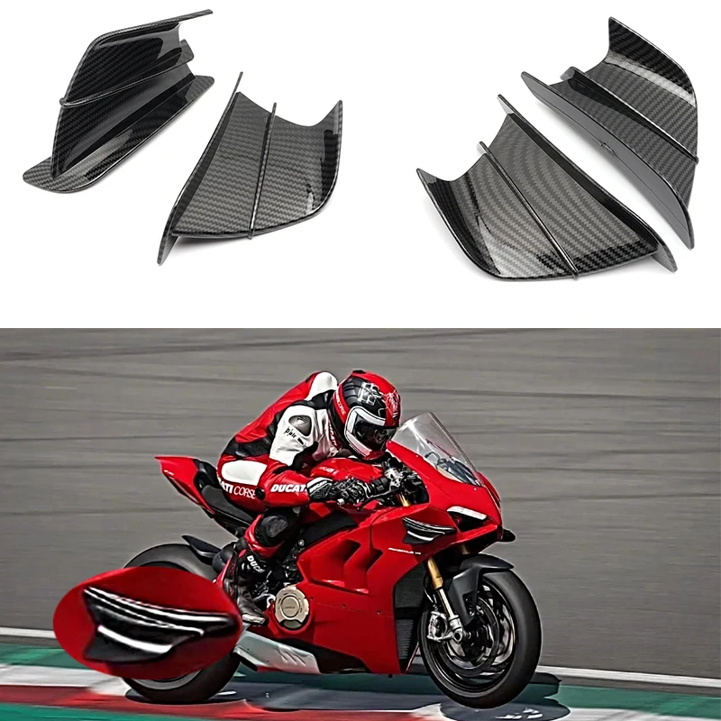 New Pneumatic Winglet of Carbon Fiber Motorcycle Spoiler For Ducati SCRAMALER Lcon Nightshift Urban Motard 1100 Tribute PRO