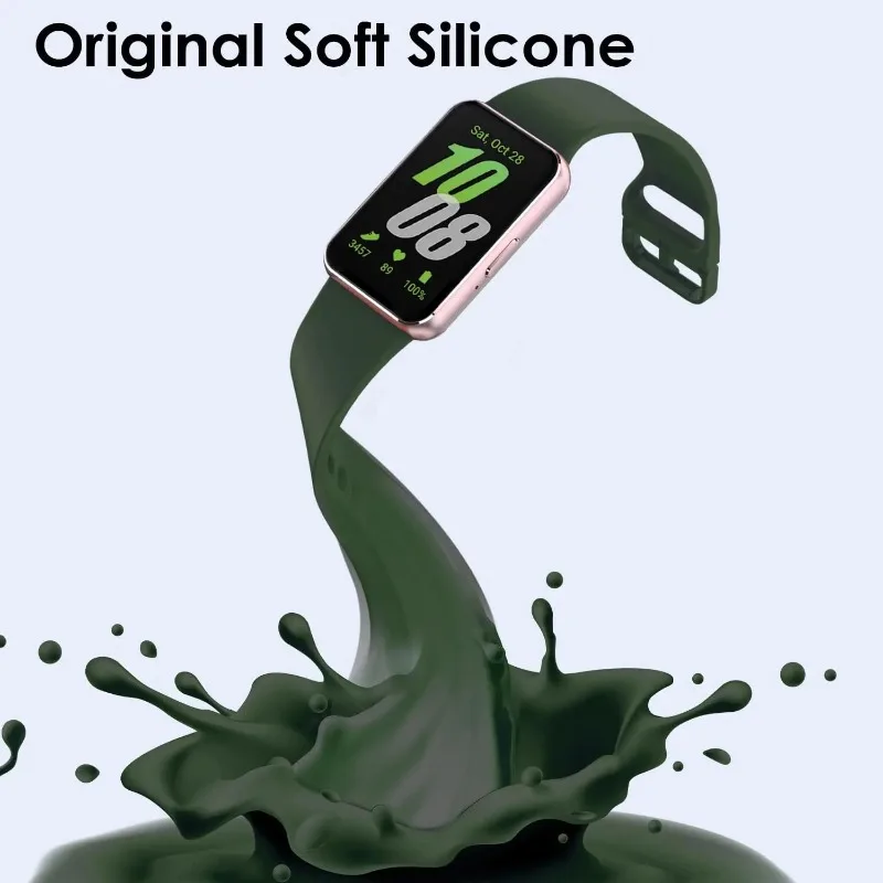 삼성 갤럭시 핏 3용 단색 스포츠 실리콘 시계줄 부드러운 팔찌 스트랩 삼성 갤럭시 핏3 손목 밴드 액세서리