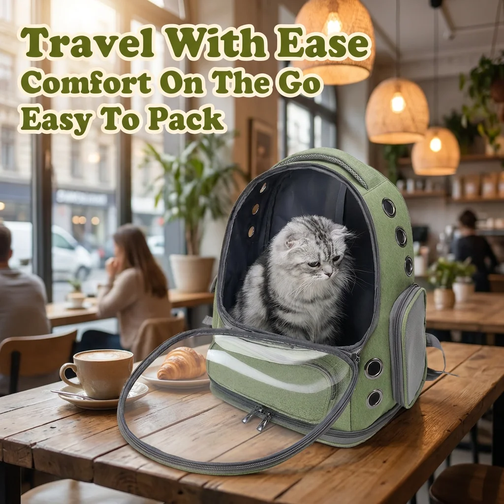 2026 New Transparent Pet Carrier Backpack Breathable Comfortable Premium Pet Supplies for Cats Small Dogs Outdoor Travel Use