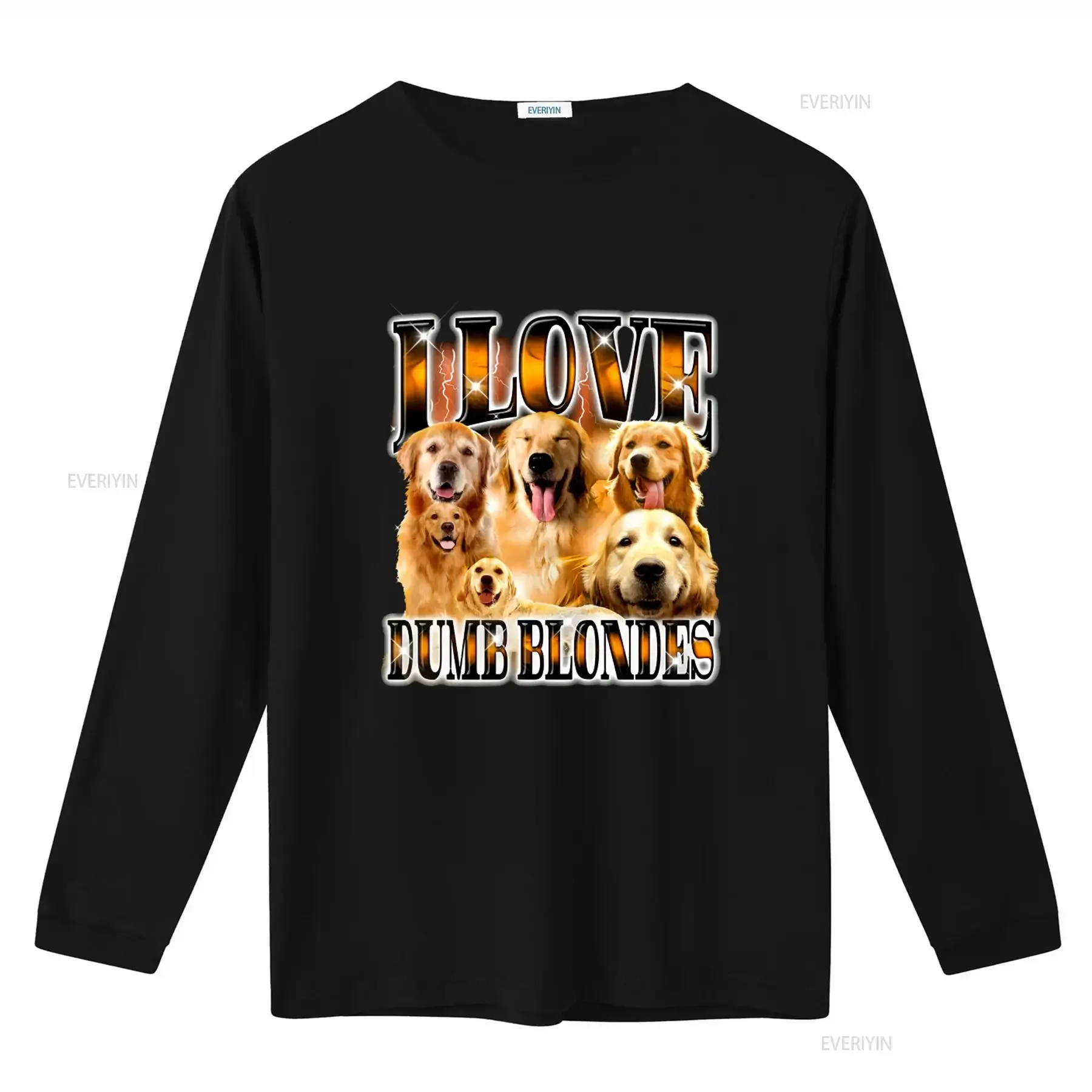I Love Dumb Blondes Golden Retriever T Shirt Funny Cute Dog Lover Meme Mom  vintage Washed Versatile Stylish Stretched Slightly