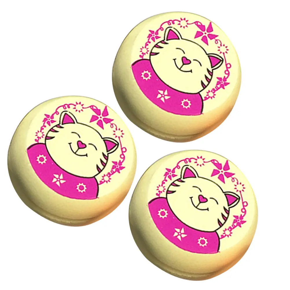 3Pcs Wooden Yoyo Ball Set for Kids Smooth Surface Colorful Cartoon Pattern Educational Hand-Eye Coordination Fun Indoor Outdoor
